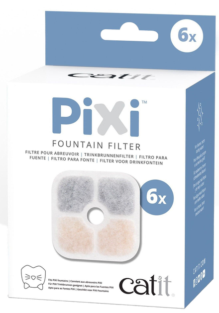 Zestaw filtrów do fontanny Catit Coal Filter For Pixi 6 szt (0022517437223) - obraz 1