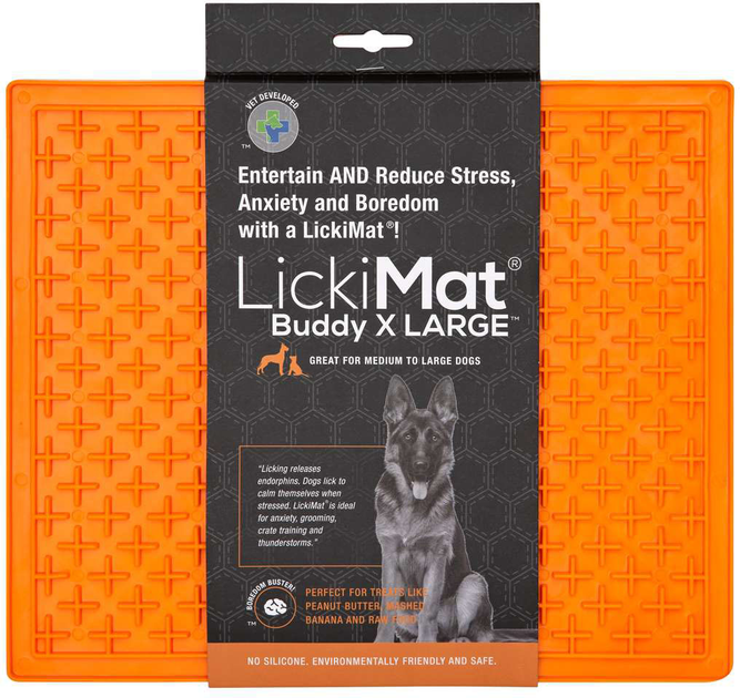 Mata na smakołyki dla psów LickiMat Dog Bowl Buddy Xl 30.5 x 25.5 cm Orange (9349785005222) - obraz 1
