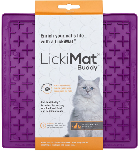 Килимок для ласощів для котів LickiMat Cat Buddy 20 x 20 см Purple (9349785006052) - зображення 1