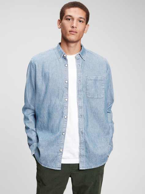 Koszula jeansowa przejściowa męska GAP 736872-00 XL Niebieska (1200056830609) - obraz 1