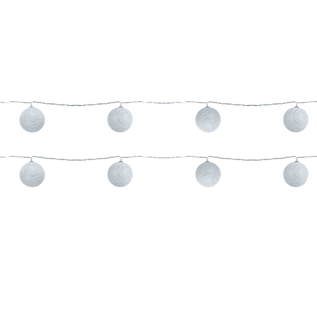 Girlanda LED 12 x biale kule DPM 1.5 m GR0202 (5906881219539) - obraz 3
