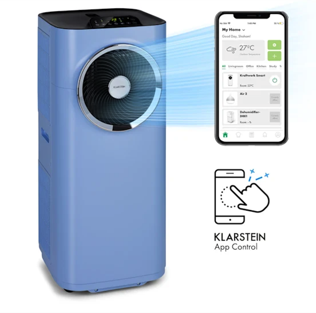 Напольный кондиционер Klarstein Kraftwerk Smart 12K, 3-в-1, 3,4 кВт ...