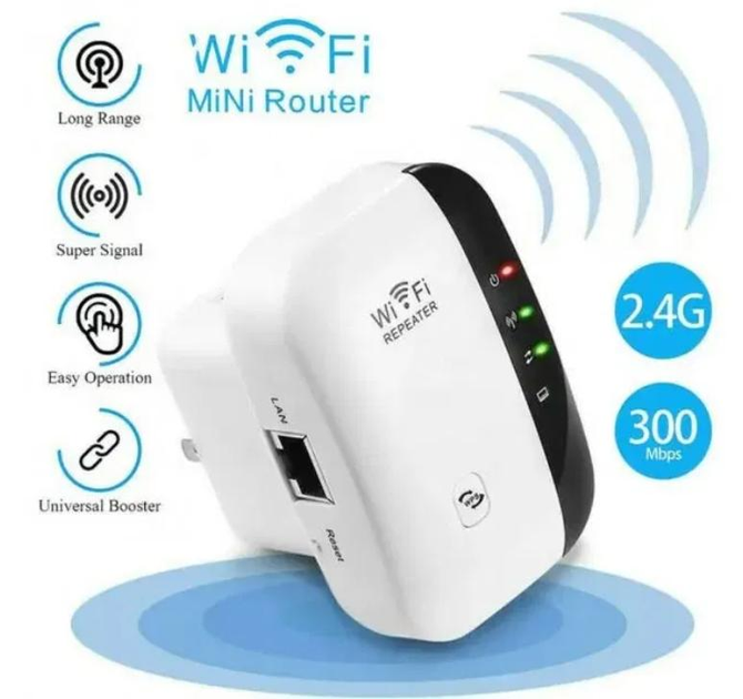 Ретранслятор Wi-Fi со скоростью до 300 Мбит/с предназначен для усиления ...