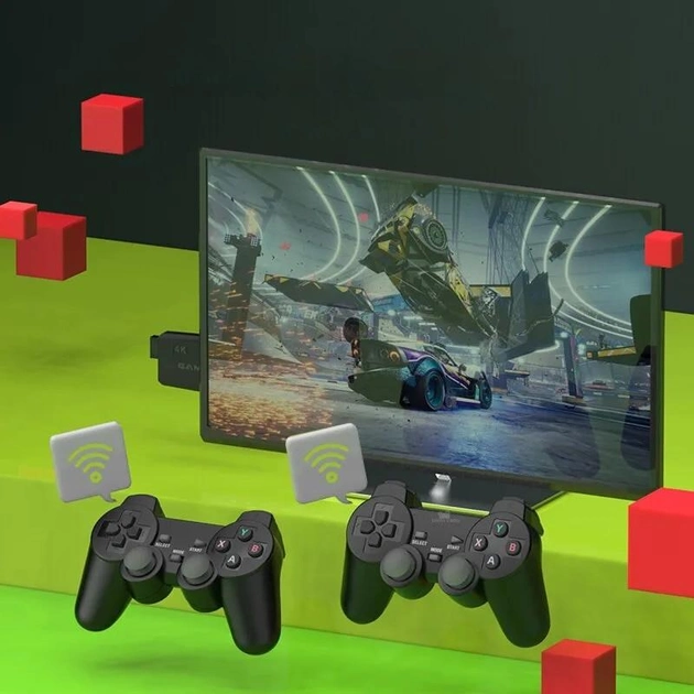 Портативная игровая консоль Data Frog Y3 Lite Приставка на 10000 игр + 2 шт беспроводных контроллера 64Гб - изображение 9