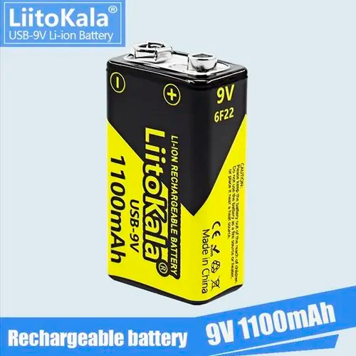Акумулятор Крона 9В, LiitoKala USB-9В, 1100 мАг - зображення 3