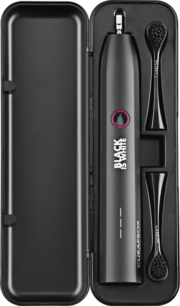  Szczoteczka do zębów elektryczna Curaprox Hydrosonic Black is White Czarna (7612412428599) - obraz 7