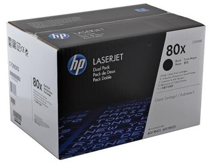 Набір тонерів HP 80X CF280XD Black 2 x 6 900 сторінок (CF280XD) - зображення 2