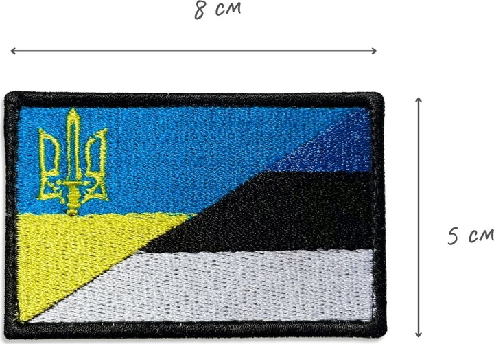 Шеврон нашивка IDEIA на липучці прапор України та Естонії, вишитий патч 5х8 см (2200004269719) - зображення 1