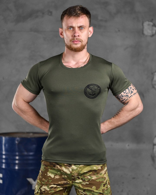 Тактична футболка потовідвідна odin oliva разведка L - изображение 1