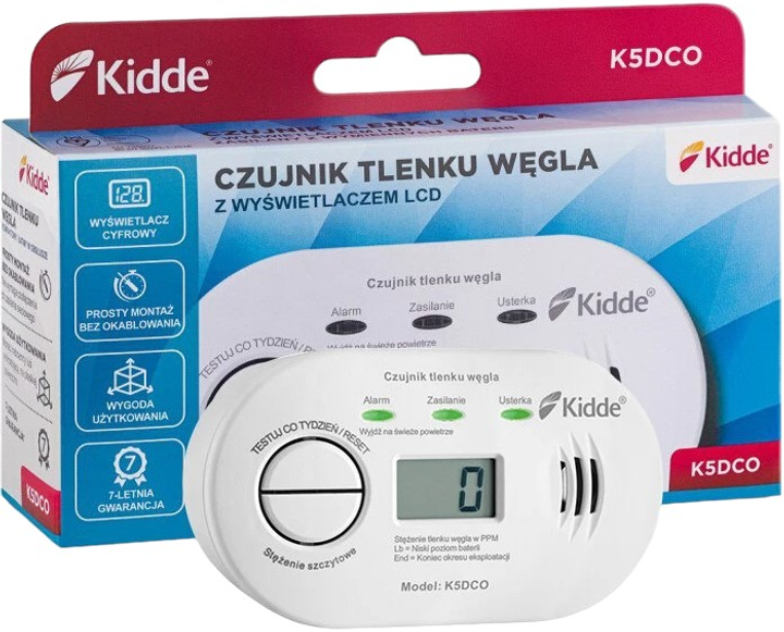 Czujnik czadu bateryjny z wyswietlaczem Kidde K5DCO (KID-K5DCO) - obraz 5