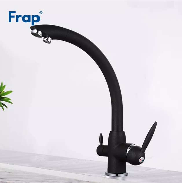 Смеситель для кухни с подключением к фильтру Frap F4399-7, черный, черный - изображение 2