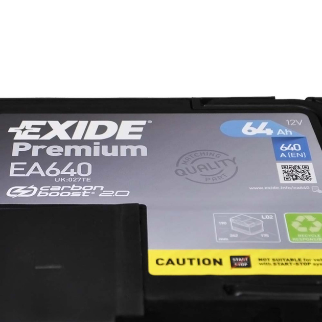 Аккумулятор автомобильный EXIDE Premium (EA640) 64Аh 640Ah R+ - изображение 4