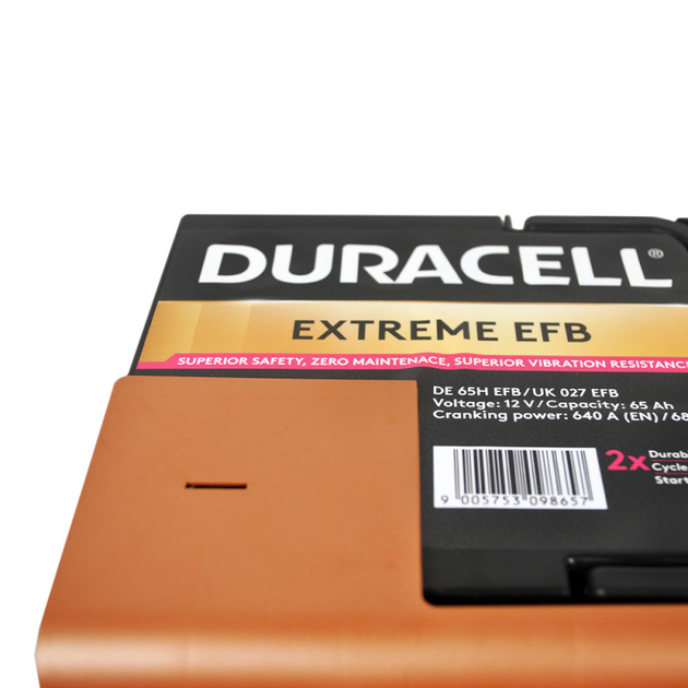 Акумулятор автомобільний Duracell Extreme EFB 65Ah 640A R+ (L2) - зображення 3