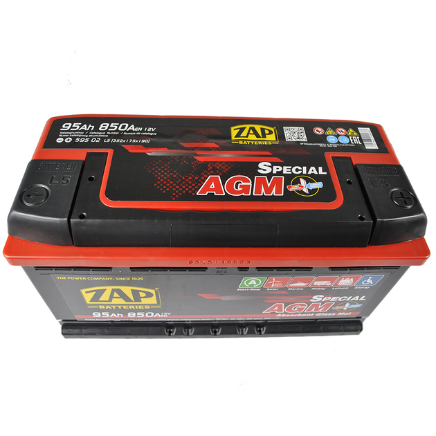 Автомобільний акумулятор ZAP AGM (L5) 95Ah 850A R+ (595 02) - зображення 7