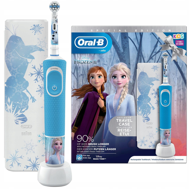 Elektryczna szczoteczka do zębów Oral-b Braun Vitality Pro Kids 3+ Frozen 2 + TC (4210201309512) - obraz 1