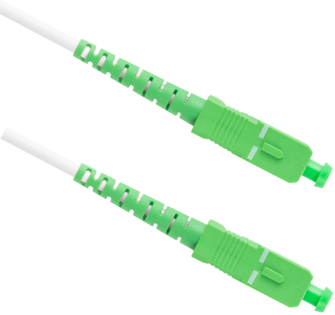 Patchcord optyczny Lanberg SM SC/APC - SC/APC Simplex G657b3 3 mm 15 m White (FO-SASA-SS31-0150-WH) - obraz 1