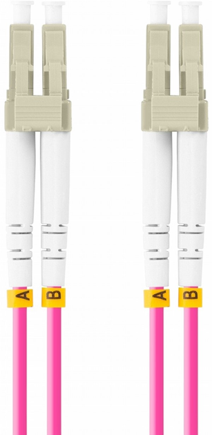 Patchcord optyczny Lanberg MM LC/UPC - LC/UPC Duplex om4 3 mm 1 m Violet (FO-LULU-MD41-0010-VT) - obraz 1