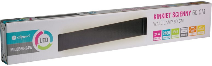 Lampa łazienkowa LED DPM 24 W czarny (MIL8B60-24W) - obraz 4