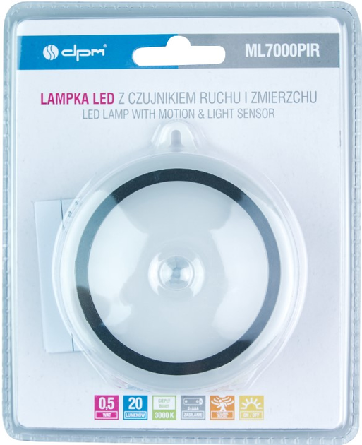 Lampka LED z czujnikiem ruchu i zmierzchu DPM ML7000PIR - obraz 6