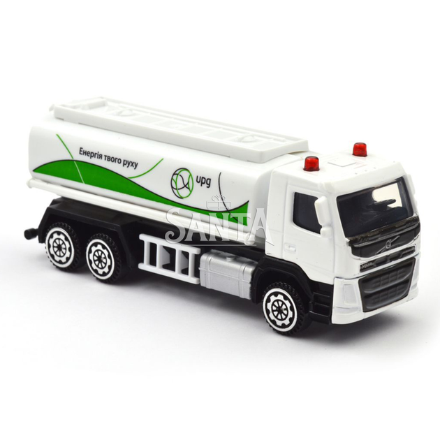 Іграшкова машинка Volvo вольво Газовоз UPG білий метал пластик 11*4*3см (250301) - зображення 6