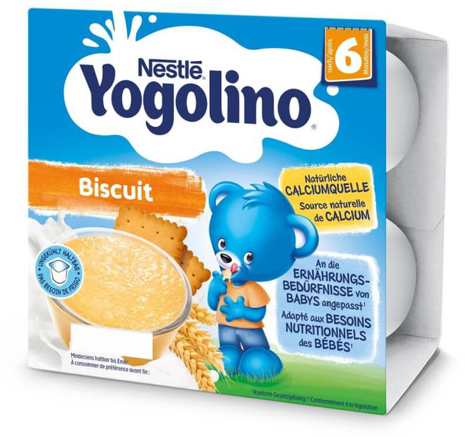 Молочний десерт Nestle Yogolino Biscuit 4 x 100 г (7613287073563) - зображення 1