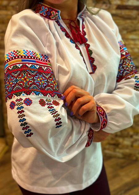 Вишиванка жіноча Бойківський узор льон S біла (56) – Брендовая одежда ...