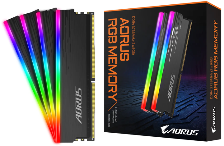 Модуль памяти Gigabyte 16Gb(2x8Gb) DDR4 3733Mhz RGB Fusion 2.0 AORUS Memory boost (GP-ARS16G37D) - изображение 5