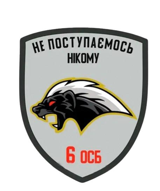 Шеврон патч "Агресивний звір 6 ОСБ" на ліпучкі велкро - зображення 1