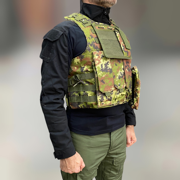 Плитоноска з підсумками - 6 шт, швидке скидання, Italian Camo, зразка НАТО, Molle, plate carrier molle placard - зображення 1