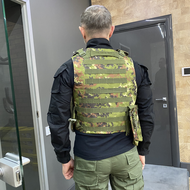 Плитоноска с подсумками - 6 шт, быстрый сброс, Italian Camo, образца НАТО, Molle, plate carrier molle placard - изображение 2