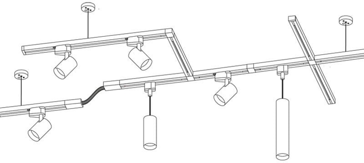 Lampa wiszaca szynowa DPM X-Line LED 12 W 753 lm 30 cm czarna (STP-12W-30B) - obraz 4