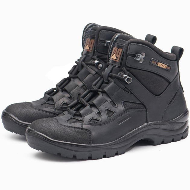 Берцы демисезонные тактические ботинки PAV 501 черные кожаные с мембраной Winterfrost 43 - изображение 1
