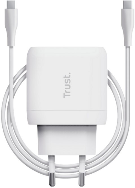 Зарядний пристрій для телефону Trust MAXO 45W USB-C + кабель 2 м UBS-C White (8713439251388) - зображення 4