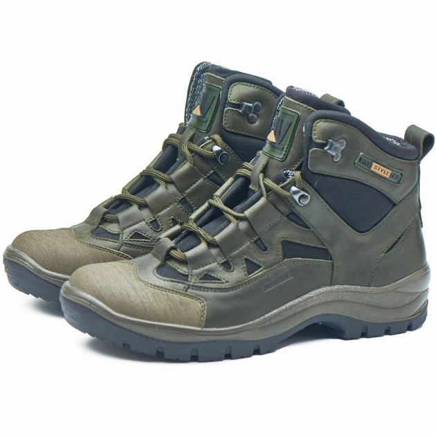 Берці демісезонні тактичні черевики PAV 501 олива хакі шкіряні з мембраною Winterfrost 44 - зображення 1