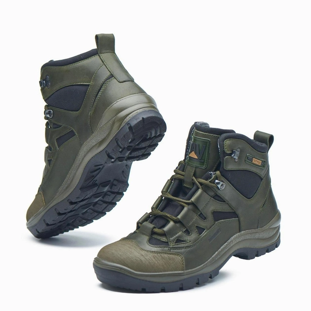 Берці демісезонні тактичні черевики PAV 501 олива хакі шкіряні з мембраною Winterfrost 46 - зображення 2
