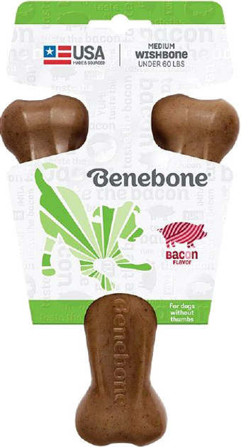 Іграшка для собак зі смаком бекону Benebone Wishbone Bacon 18 см Brown (0854111004002) - зображення 1