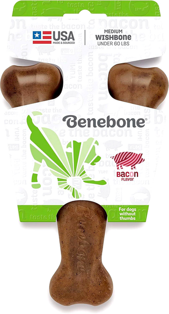 Іграшка для собак зі смаком бекону Benebone Wishbone Bacon 24 см Brown (0854111004620) - зображення 1