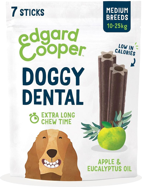 Zabawka do żucia dla psów Edgard Cooper Doggy Dental Apple and Eucalyptus Medium Breed 25 cm Brown (5407007142101) - obraz 1