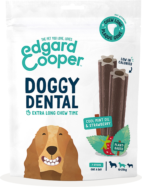 Zabawka do żucia dla psów Edgard Cooper Doggy Dental Mint and Strawberry Medium Breed 25 cm Brown (5407007142163) - obraz 1