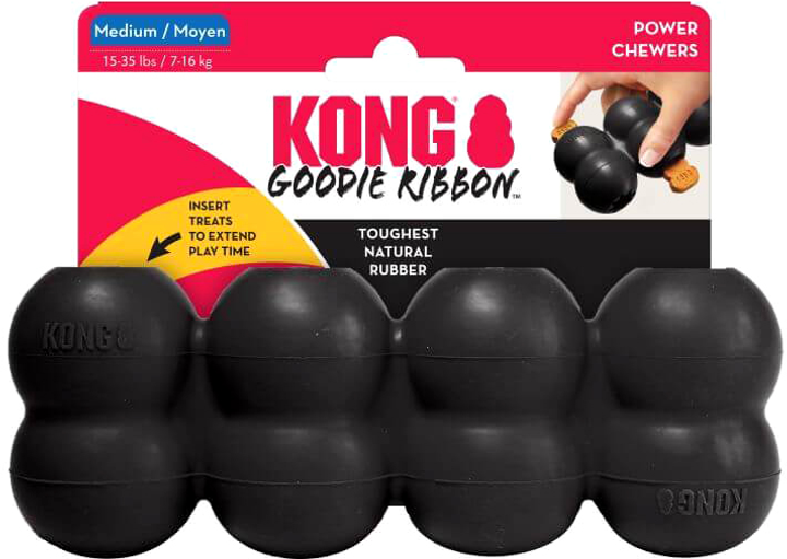 Іграшка для собак Kong Extreme Goodie Ribbon Large 14 см Black (0035585356389) - зображення 1