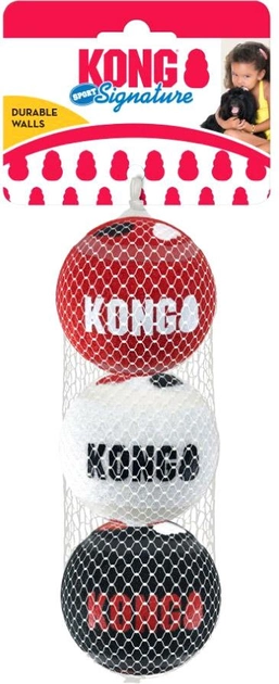 Zestaw piłek dla psów Kong Signature Sport Balls 6.5 cm 3 szt Multicolour (0035585503202) - obraz 1