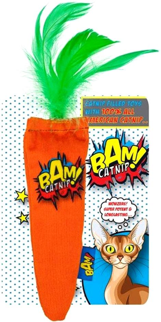 Zabawka z kocimiętką dla kotów Bam! Toy with Catnip Carrot 16 cm Multicolour (5033190059423) - obraz 1