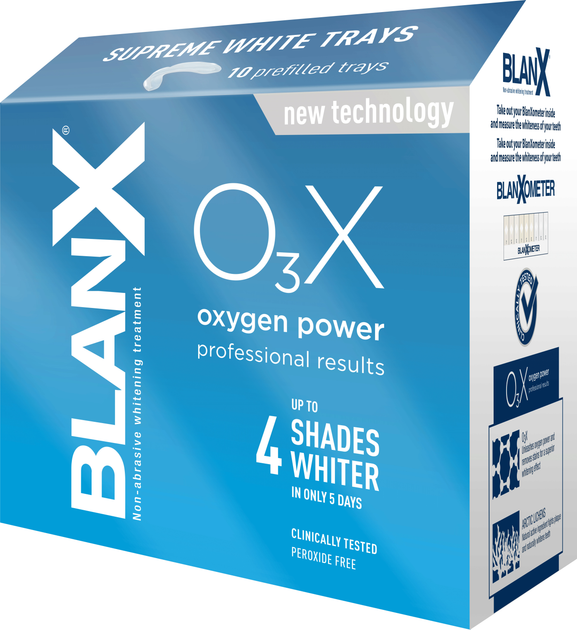Вибілювальні смужки Blanx O3X Oxygen Power Flash White Strips 10 шт (8017331065624) - зображення 1