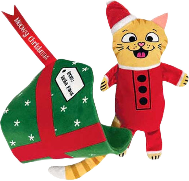Zabawka interaktywna dla kotów Kong Holiday Pull-A-Partz Present 14 cm Multicolour (0035585526164) - obraz 3
