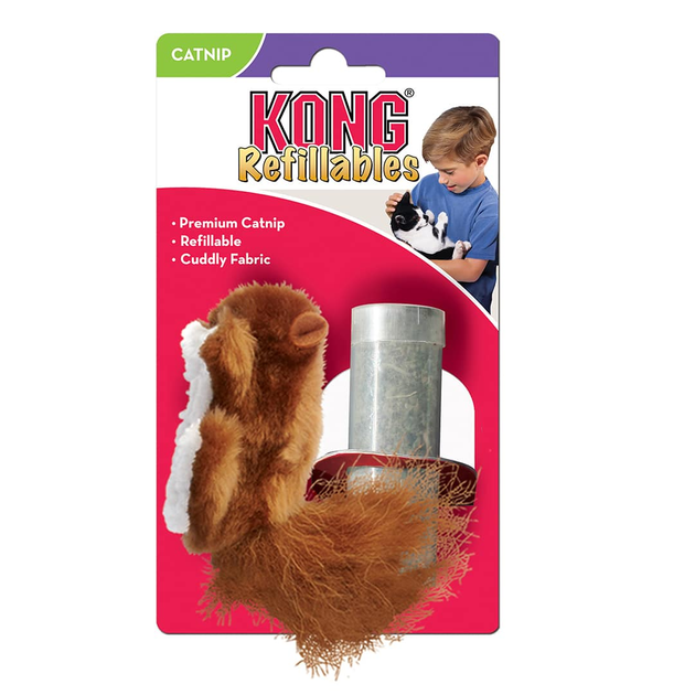 Zabawka dla kotów z kocimiętką Kong Refillable Catnip Squirrel 10 x 5 x 2 cm Brown (0763034610088) - obraz 1