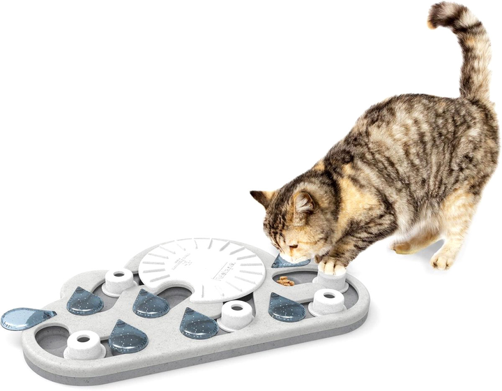 Інтерактивна іграшка для котів Nina Ottosson Puzzle and Play Rainy Day 39.5 x 3 x 23.5 см Grey/White (0700603695817) - зображення 3