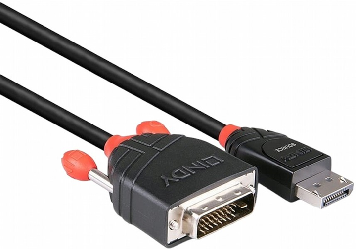 Kabel Lindy DisplayPort - DVI-D 3 m Black (4002888414920) - obraz 1