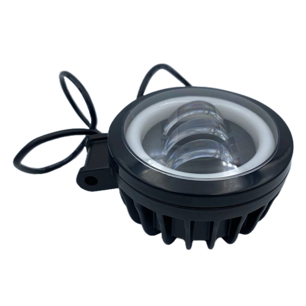Светодиодная LED лед фара 3 линзы круг 60W с габаритом - изображение 2