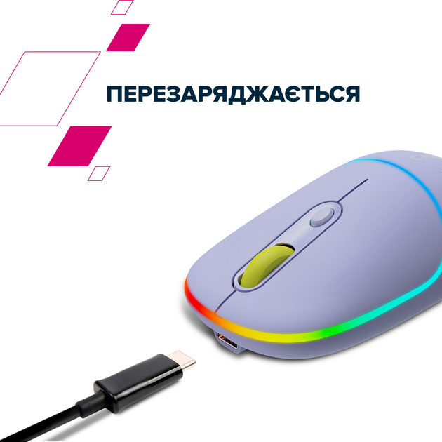 Мышь Canyon MW-22 Dual Band RGB Wireless Mountain Lavender (CNS-CMSW22ML) - изображение 8
