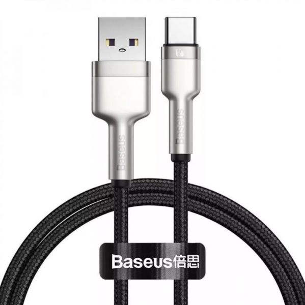 Кабель Baseus Cafule Metal Data USB to Type-C 66W 0.25m Cable Black - Фото 1 Кабель Baseus Cafule Metal Data USB to Type-C 66W 0.25m Cable Black - зображення 1